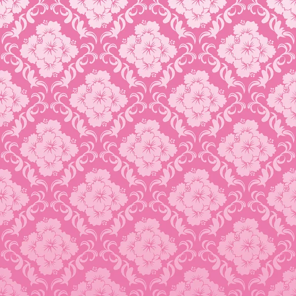 Modèle abstrait d'hibiscus sans couture — Image vectorielle