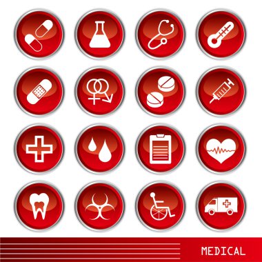 Medical icons set clipart