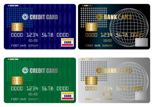 Conjunto de tarjetas de crédito — Archivo Imágenes Vectoriales