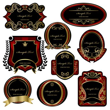 Abstract decoration labels set clipart