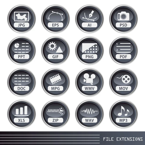 stock vector File extensions icons set