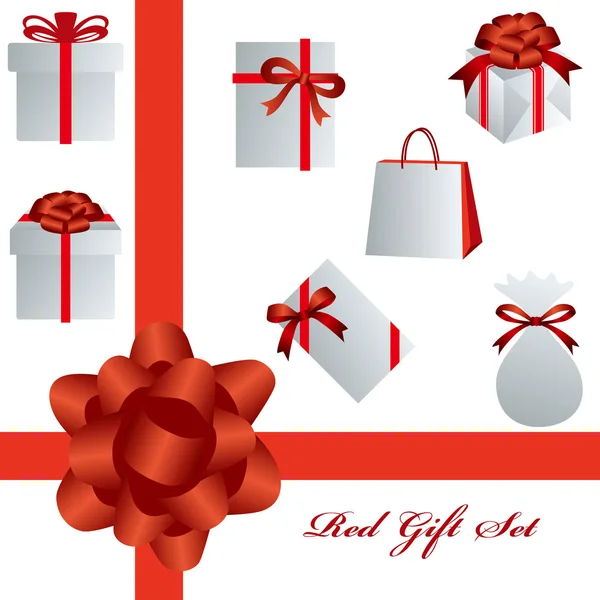 Ensemble cadeau rouge — Image vectorielle