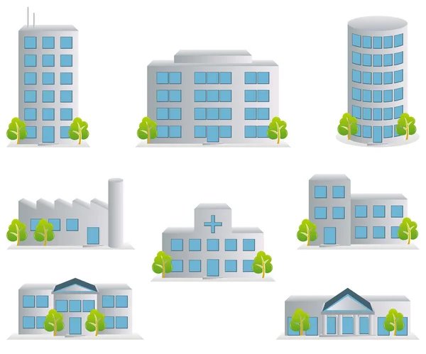 Building icons set — Stock Vector