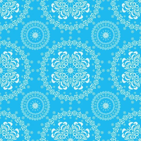 抽象的な背景がシームレスな花柄ブルー — ストックベクタ