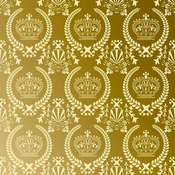 Abstracte gouden kroon patroon — Stockvector