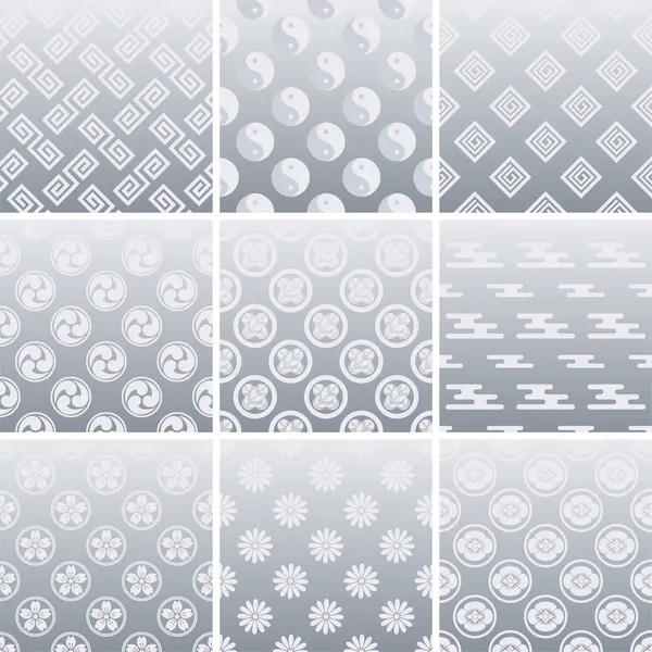 Japanse traditionele zilveren patroon — Stockvector