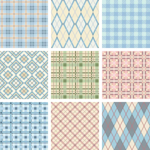 Conjunto de patrones de comprobación sin costuras . — Archivo Imágenes Vectoriales