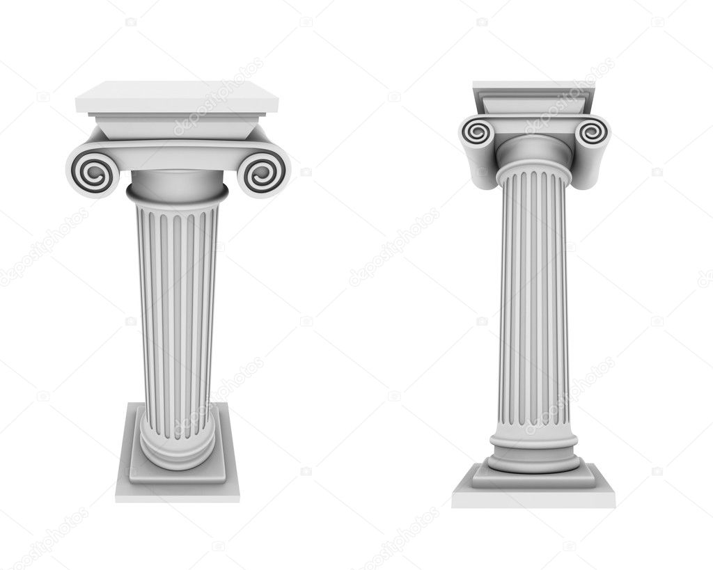 Marble columns two views