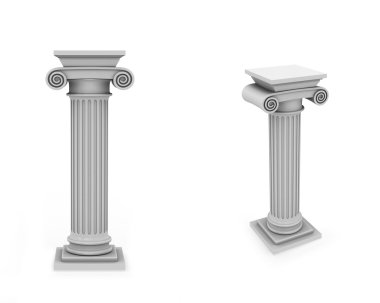 Marble columns frontal and diagonal clipart