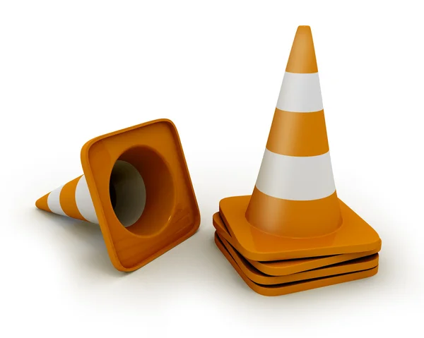 Poucos cones rodoviários — Fotografia de Stock