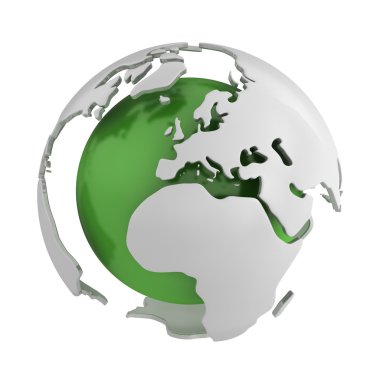 Abstract green globe, Europe clipart