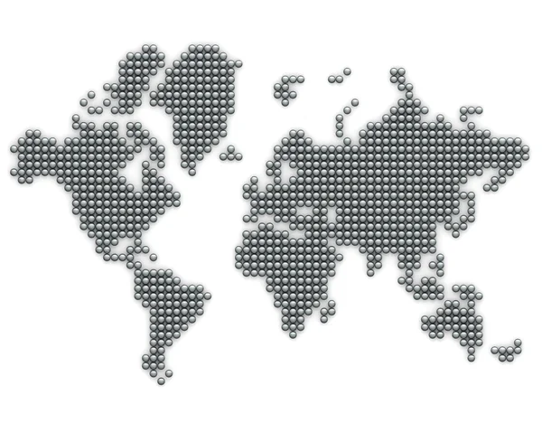 Continenti realizzati con palline d'argento — Foto Stock