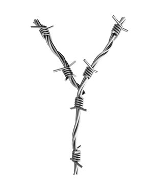 Barbed wire alphabet, Y clipart