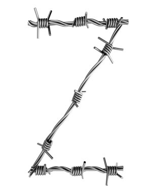 Barbed wire alphabet, Z clipart