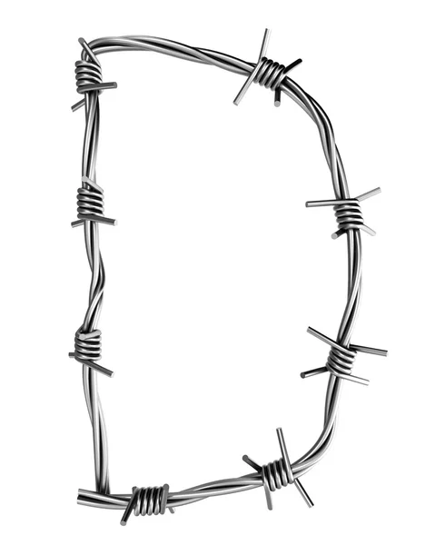 Barbed wire alphabet, D — Stok fotoğraf