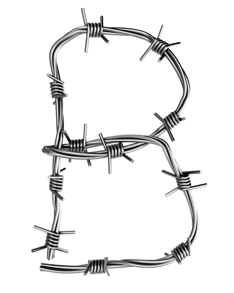 Barbed wire alphabet, B — Stock Photo, Image