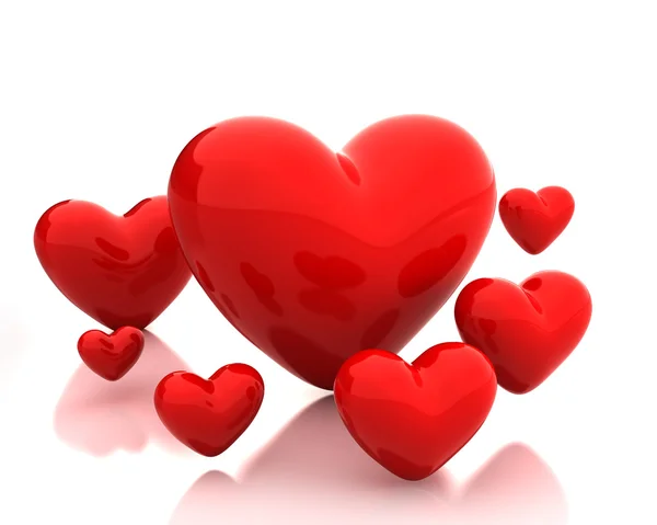 Few red hearts — Stock Photo, Image
