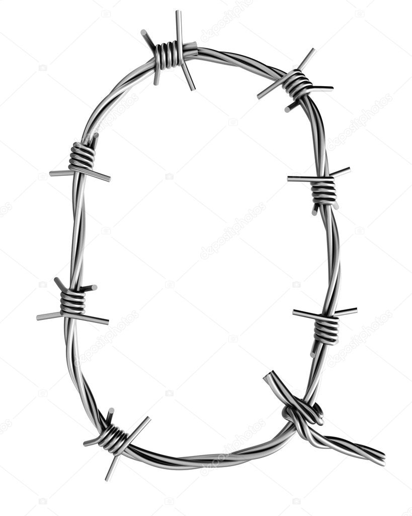 Barbed wire alphabet, Q