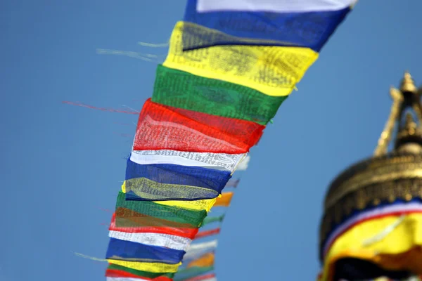 Prayer flags at Boudnath stupa — Stock Photo, Image