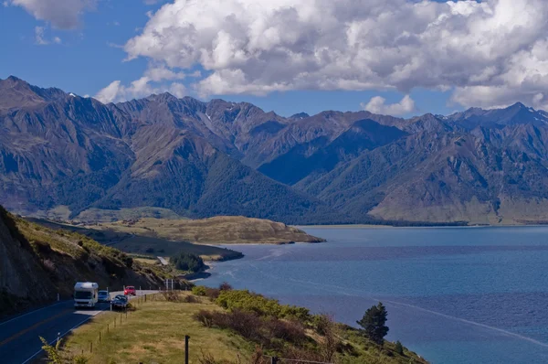 Reizen met de moterhome in Nieuw-Zeeland Stockfoto