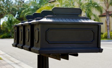 Row of mailboxes clipart