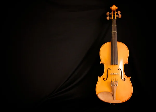 Повна довжина скрипки, що спирається на чорний — стокове фото