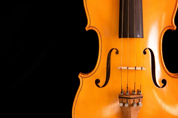 Vita di violino su nero — Foto Stock