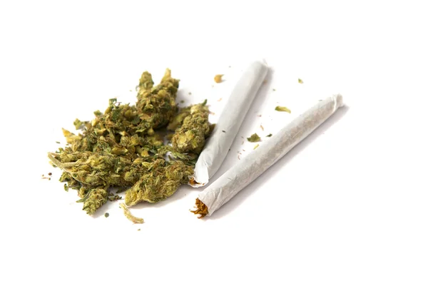 Two joints and pot — Stock Photo, Image