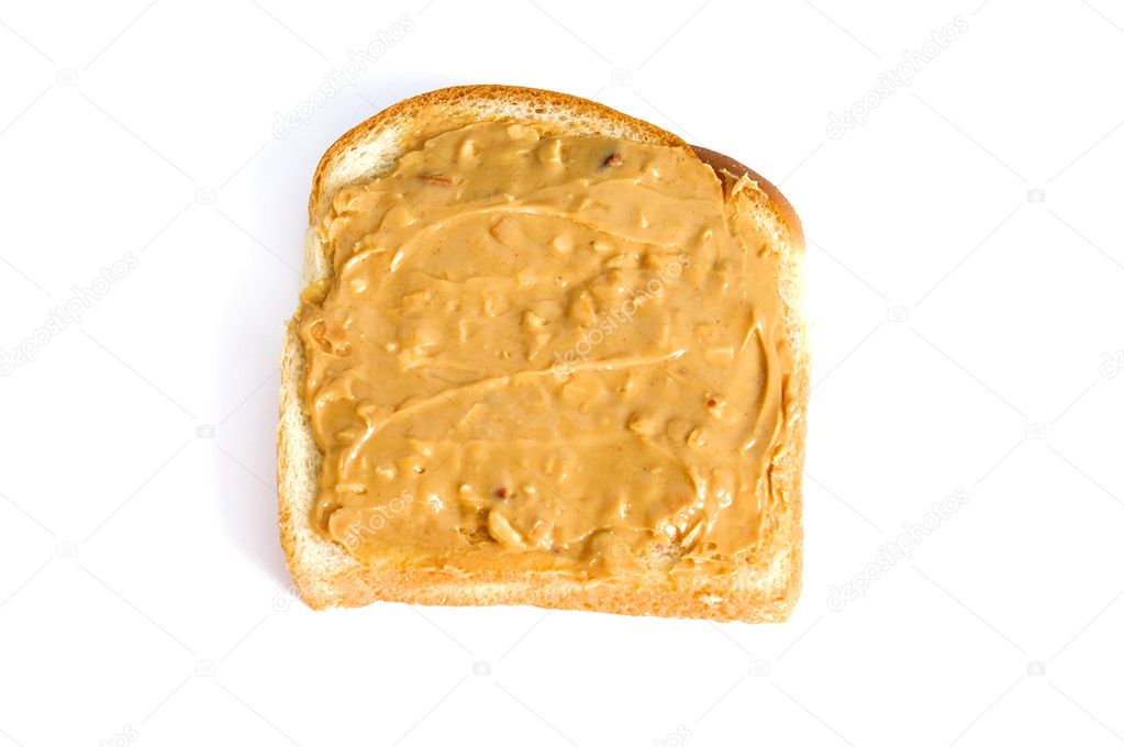 Chunky Peanut Butter Sandwich On White Stock Photo By C Sorsillo