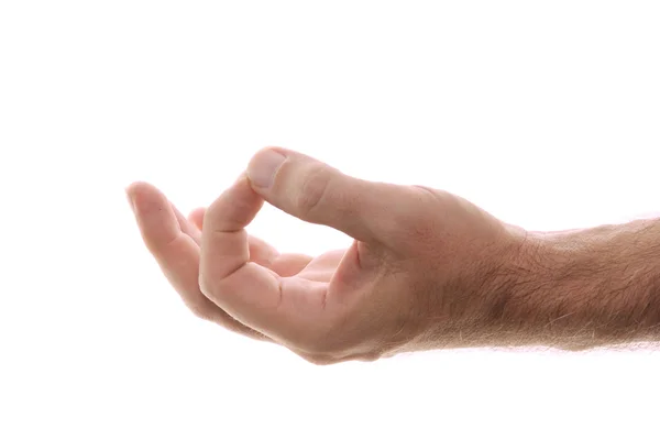 Yogic mano posizione gyan isolato su bianco — Foto Stock