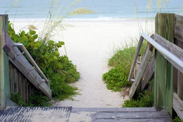 stock image Wooden steps leading to beach