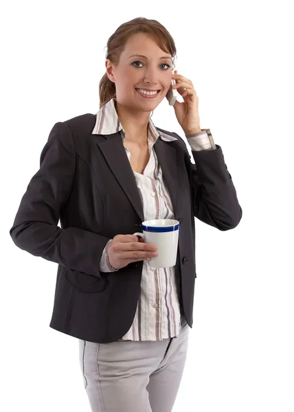 電話で魅力的な女性実業家 — ストック写真