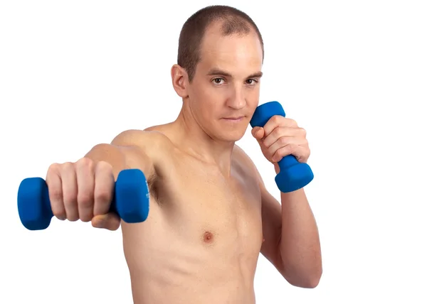 Dumbell boxing workout — Stock Photo, Image
