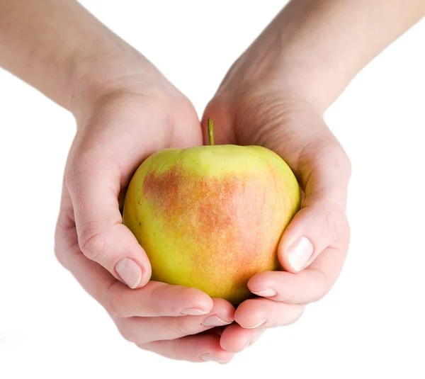 Big apple in hands — Stock Photo, Image