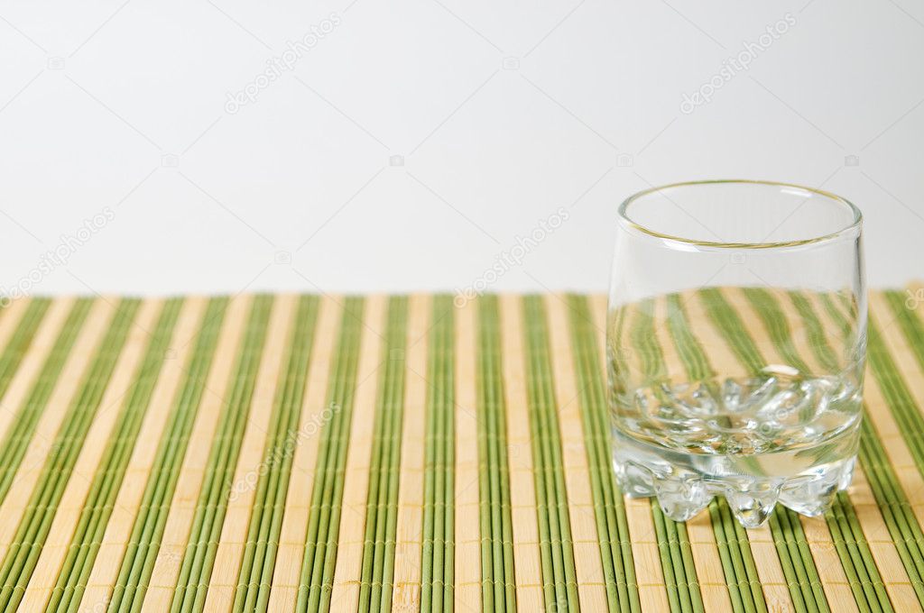 Empty glass on a table