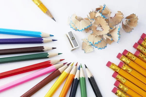 Kolor ostrzenia ołówek — Zdjęcie stockowe