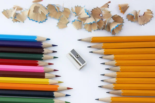 Färg slipning av blyerts — Stockfoto