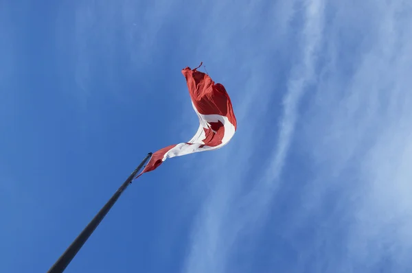 A kanadai zászlót, csapkodva a szél — Stock Fotó