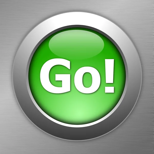 Green go button — Stock Photo, Image