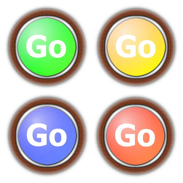 Сбор кнопок Go — стоковое фото