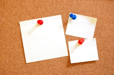 Blank sheet paper on bulletin board clipart