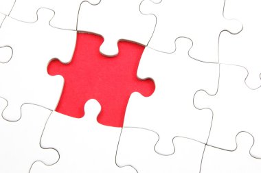 Blank puzzle with missing piece clipart