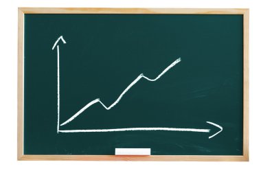 Blackboard with business chart clipart