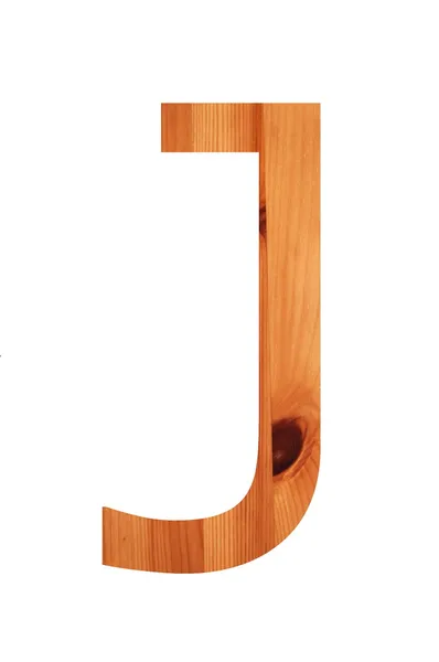 Деревянный алфавит J — стоковое фото