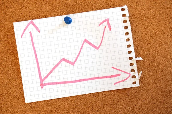 Business graph with arrow showing growth — Stock Photo, Image