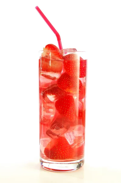 Jahodová ovocná šťáva — Stock fotografie