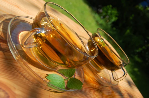Cup tea in the garden — Stock Photo, Image