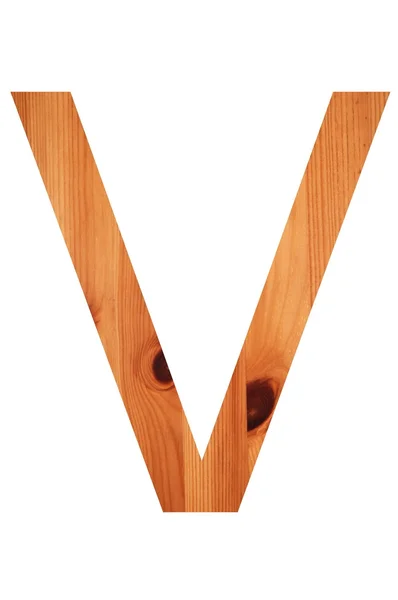 Alfabeto de madera V — Foto de Stock