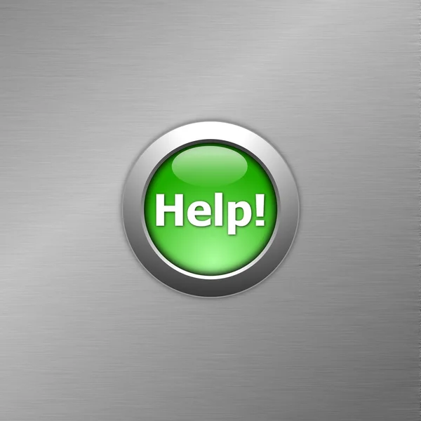 Groene help-knop — Stockfoto