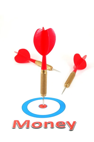 Money concept with dart arrow — Stock Photo, Image